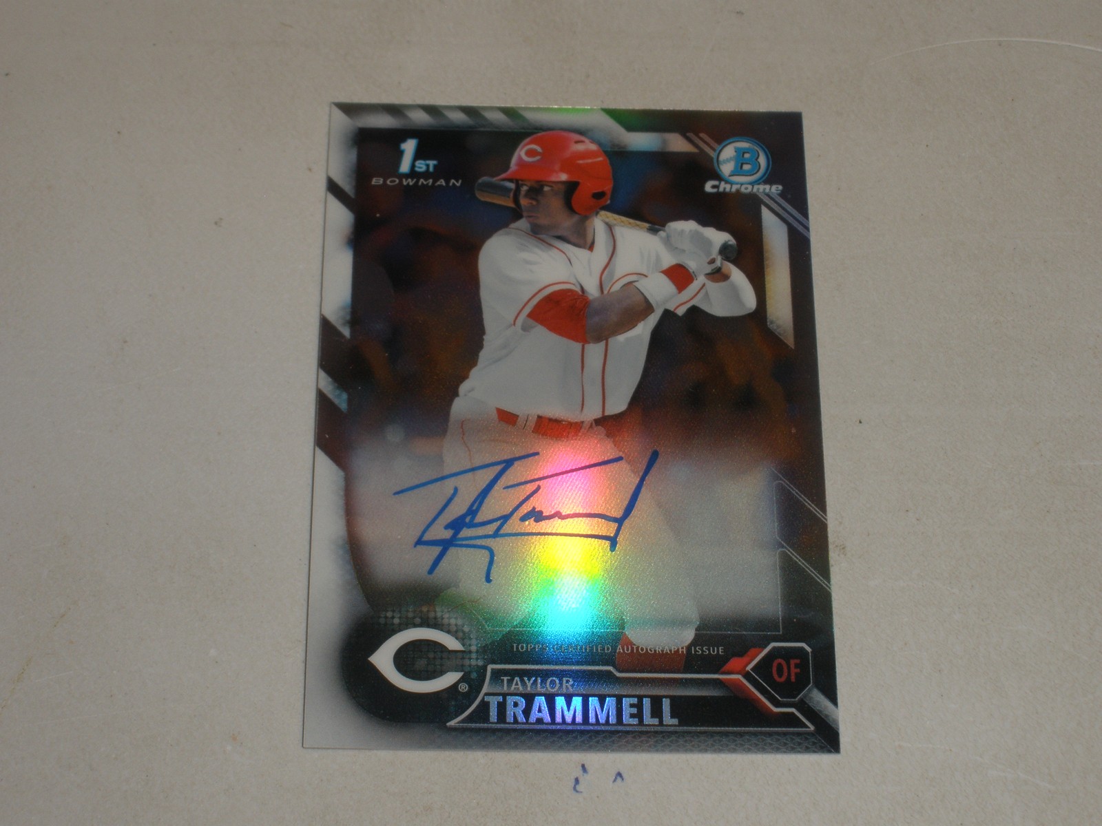 2016 Bowman Chrome Draft Refractor Autograph Auto #TT Taylor Trammell 105/499