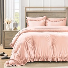 Twin Bed in a Bag Pink, 5 Pieces Comforter Set Twin