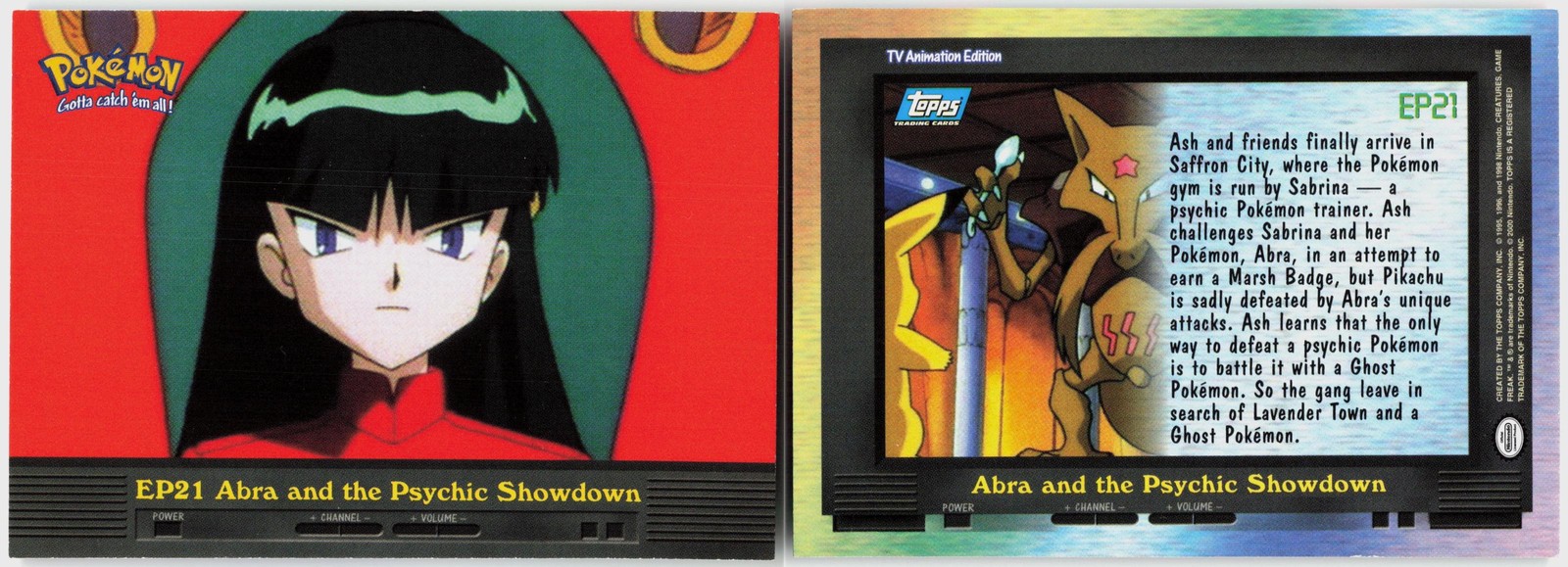 EP21 Abra and the Psychic Showdown #143 Topps Blue Logo Series 2 Pokemon NM