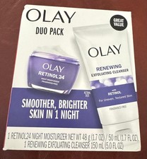 Olay Retinol24 Duo Pack Sealed Night Moisturizer 1.7oz Exfoliating Cleanser 5 oz