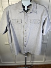 Wrangler XL Premium Quality Grey Short Sleeve Button Down Shirt Men's Cotton