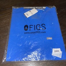 NWT Figs Catarina Scrub Top Women  s Size Small Blue Pocket