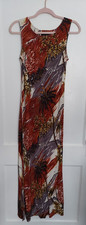VTG 80/90s Carole Little Sport Maxi Dress Womens Small mixed-media artsy print
