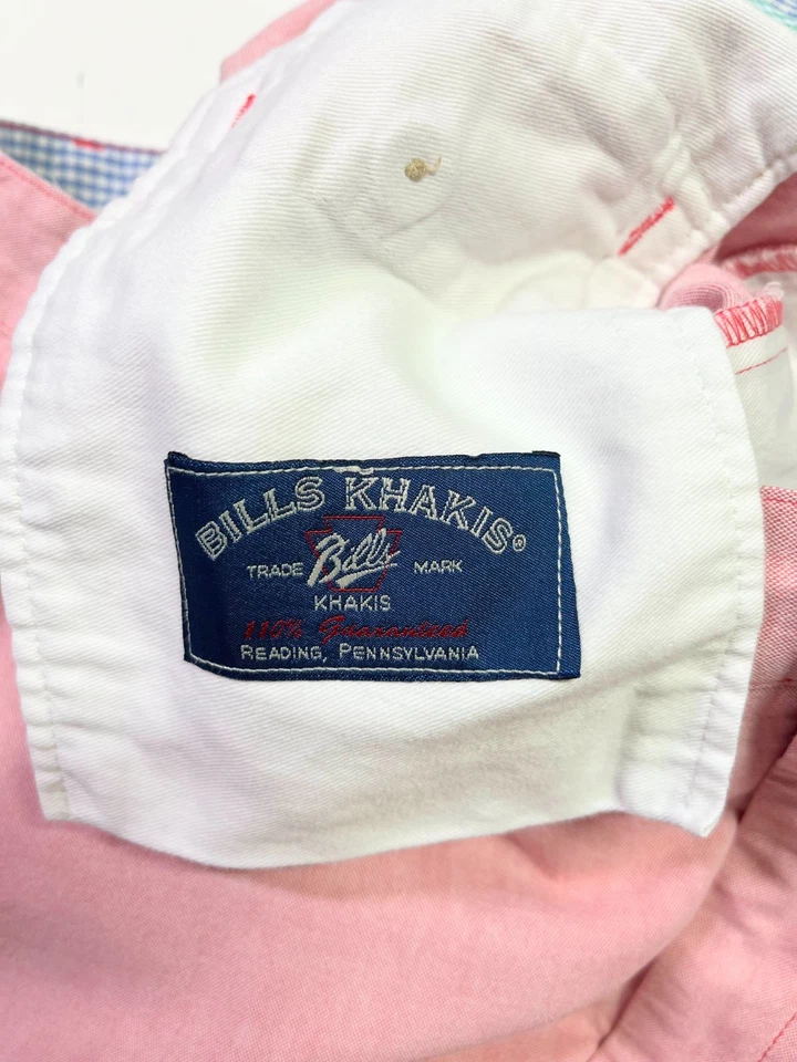 Pantalones Cortos Bill's Khakis 38" Cintura Algodón Frente Plano Rosa Foto 2 de 4