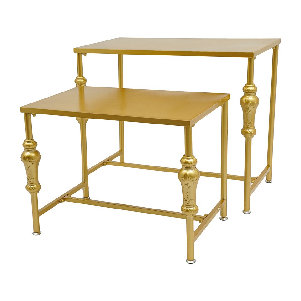 2PCS Gold Industrial Retail Display Tables Standing Clothing Shoes ...