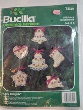 Bucilla Christmas Heirloom Stitchery Ornaments Kit 82320 Lacy Delights Set of 6