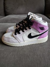 Size 5Y GS - Nike Jordan 1 Mid Barely Grape Purple White DQ8423-501 - VGC