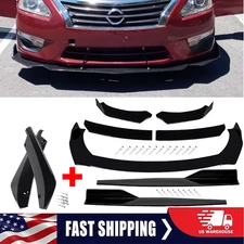 Front Bumper Lip Chin Spoiler Body Kit Splitter Side Skirt For Nissan Versa