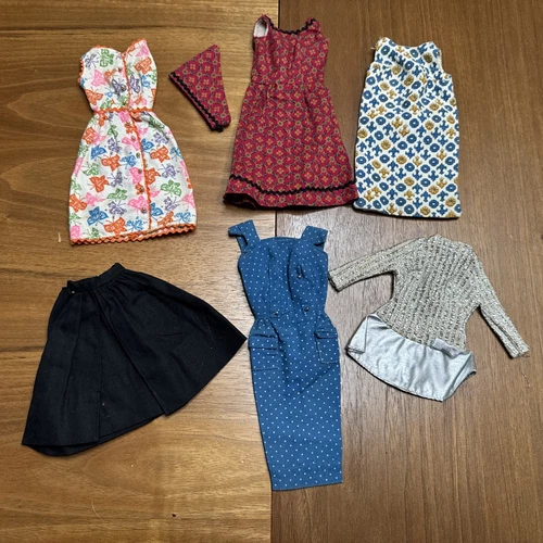 Vintage 1960s BARBIE Doll dress lot 986 sheath 1628 plus extras 1885