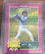 2025 Leaf Baseball Nation Sat in the Park Bobby Witt Jr. 3/6 Pink Shimmer SB-2