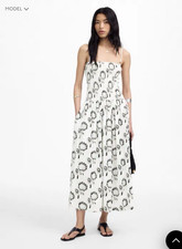 Madewell Smocked Maxi Dress Graphic Sunflowers White Size M