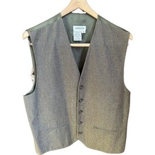 Claiborne Men's Wool Blend Herringbone Vest Size Medium Formal Dress Waistcoat