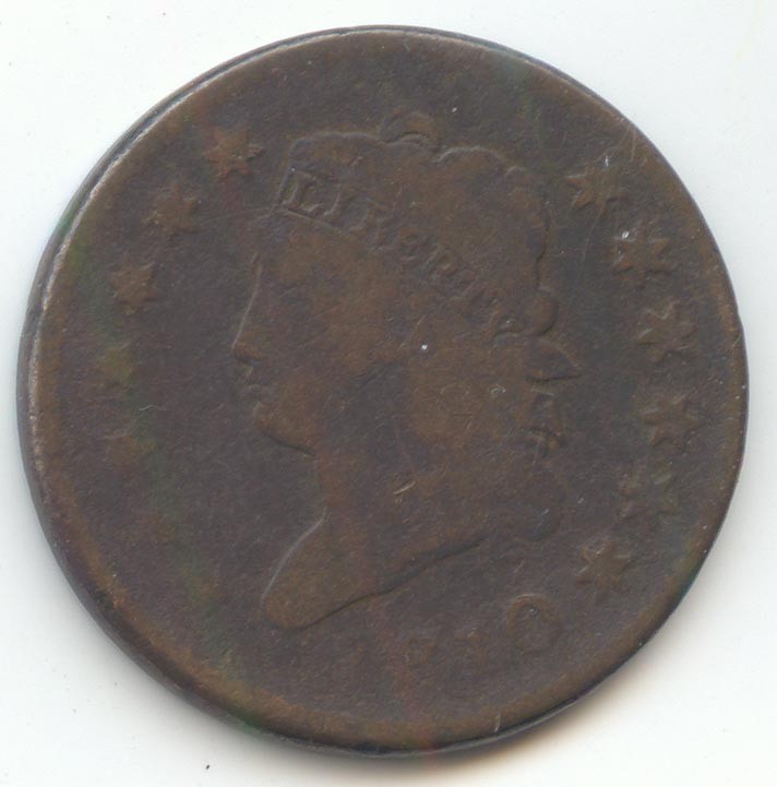 1810 Classic Head Large Cent, G-VG Details