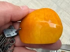 Rare Huge Vintage Soviet Baltic Butterscotch Amber Necklace 875 Silver 41.7g