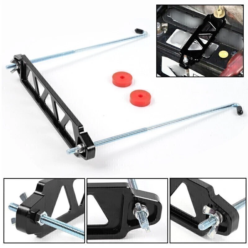Soporte de amarre de batería de aleación de aluminio accesorios para automóvil con pernos de 10" para automóvil Foto 3 de 4