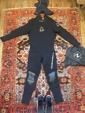 O'Neill Men's Full Wetsuit Lot w/ Hood, Zippered Boots Aqua Lung Bag Size XL