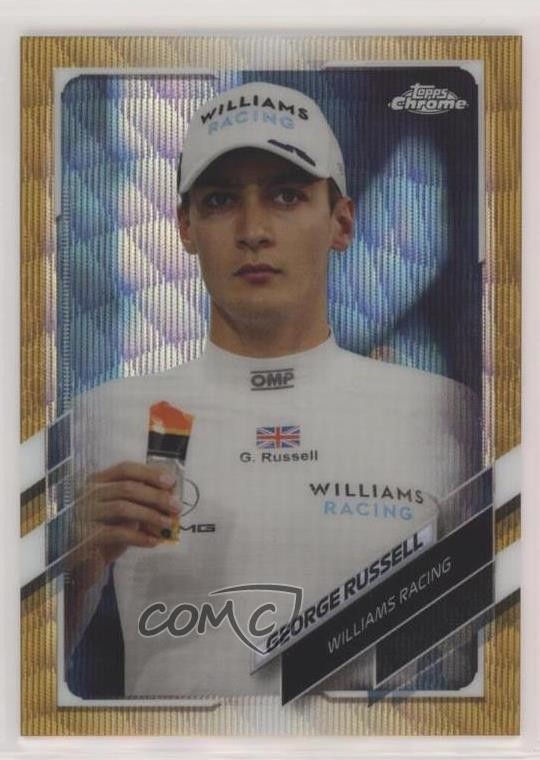 2021 Chrome Formula 1 F1 Racers Gold Wave Refractor 19/50 George Russell 00d2