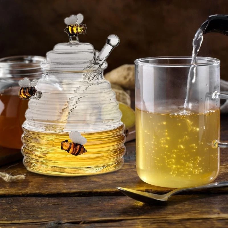 Glass Honeycomb Jar, Honey Tank, Creative Kitchen Tools, Honey Storage Container
