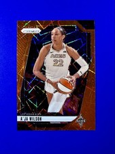 A'ja Wilson 2024 Panini Prizm WNBA Orange Velocity Prizms