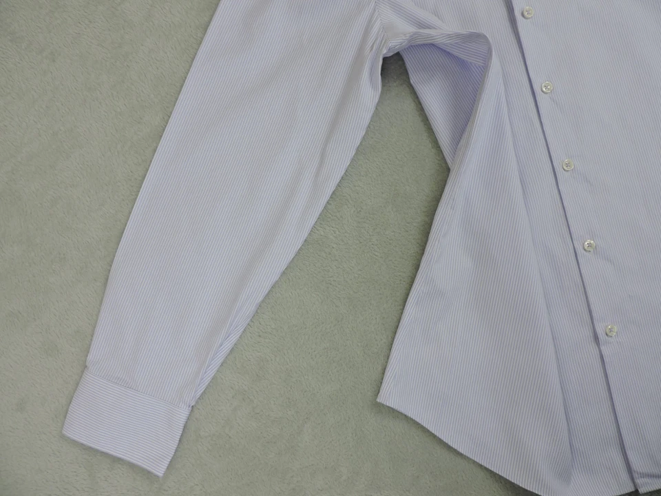 Camisa de vestir Charles Tyrwhitt calce ajustado sin hierro para hombre 16,5/35 pulgadas púrpura a rayas Foto 4 de 4