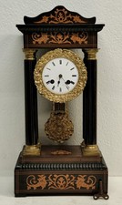 ANTICO OROLOGIO PENDOLO TEMPIO 1800 COLONNE IMPERO Old Table Clock E. BENARD