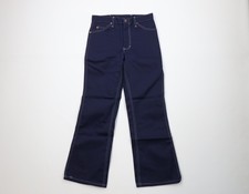Deadstock Vtg 70s Streetwear Boys 14 Flared Wide Leg Denim Jeans Indigo Blue USA
