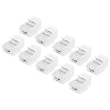 10 Pack RJ11 Cat 3 Telephone Jack, Cat3 Coupler Phone Adapter, White, 19mm