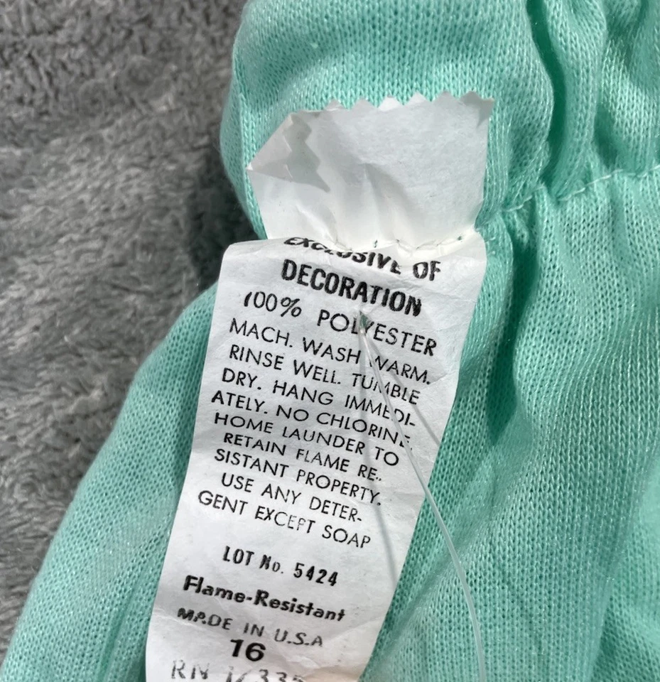 Pijama de béisbol vintage de los 80 para niños talla L 14-16 verde LA Dodgers Foto 3 de 4