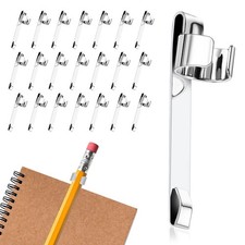 20 Pieces Metal Pen Clips Snap in Pencil Clips for Shirt Pocket, Portable Pen...