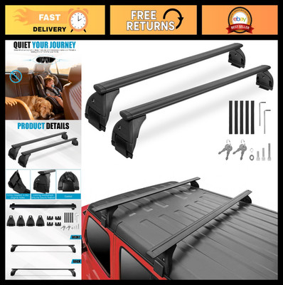 Universal Roof Rack Cross Bars for Jeep Wrangler JK JL JT 2007-2026, 220lbs Capa