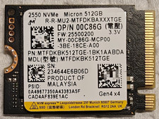 Micron 2550 512GB M.2 2230 NVMe PCIe 4.0 x4 Internal SSD MTFDKBK512TGE