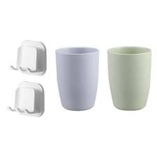 Toothbrush Cup 2Pcs, 10.5oz Unbreakable Bathroom Tumbler with Wall Mounted Ho...