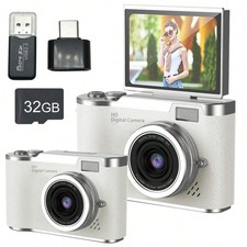1080P HD Camera, 2.8'' Large LCD Rechargeable Camera With 32G Card, Taking-FGQA