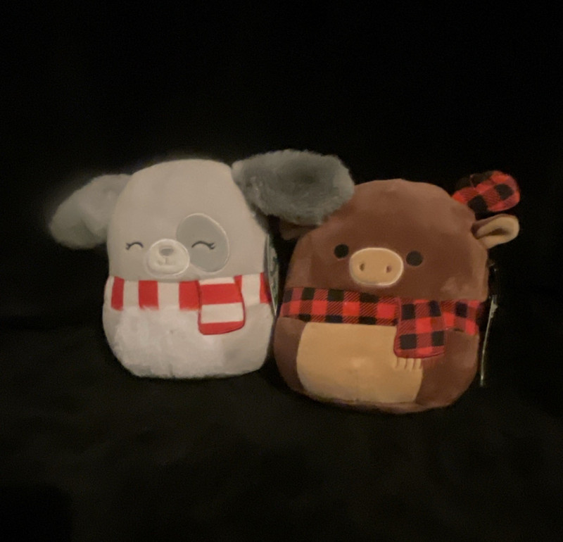 Squishmallows Ivy Dog & Alfred Reindeer Mini Plush Lot of 2 With Tags Washable