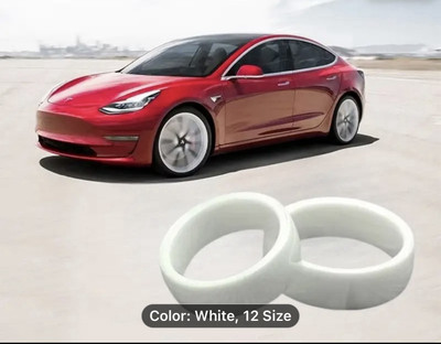 Tesla NFC Smart Key Ring For Tesla 3 / Y, 2019-2024, White Ceramic, Size 12 ...