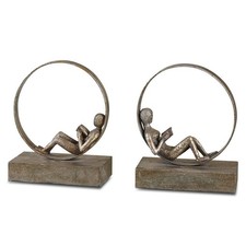 Lounging Reader - 9.75 inch Bookend (Set of 2) Accessories Uttermost 19596