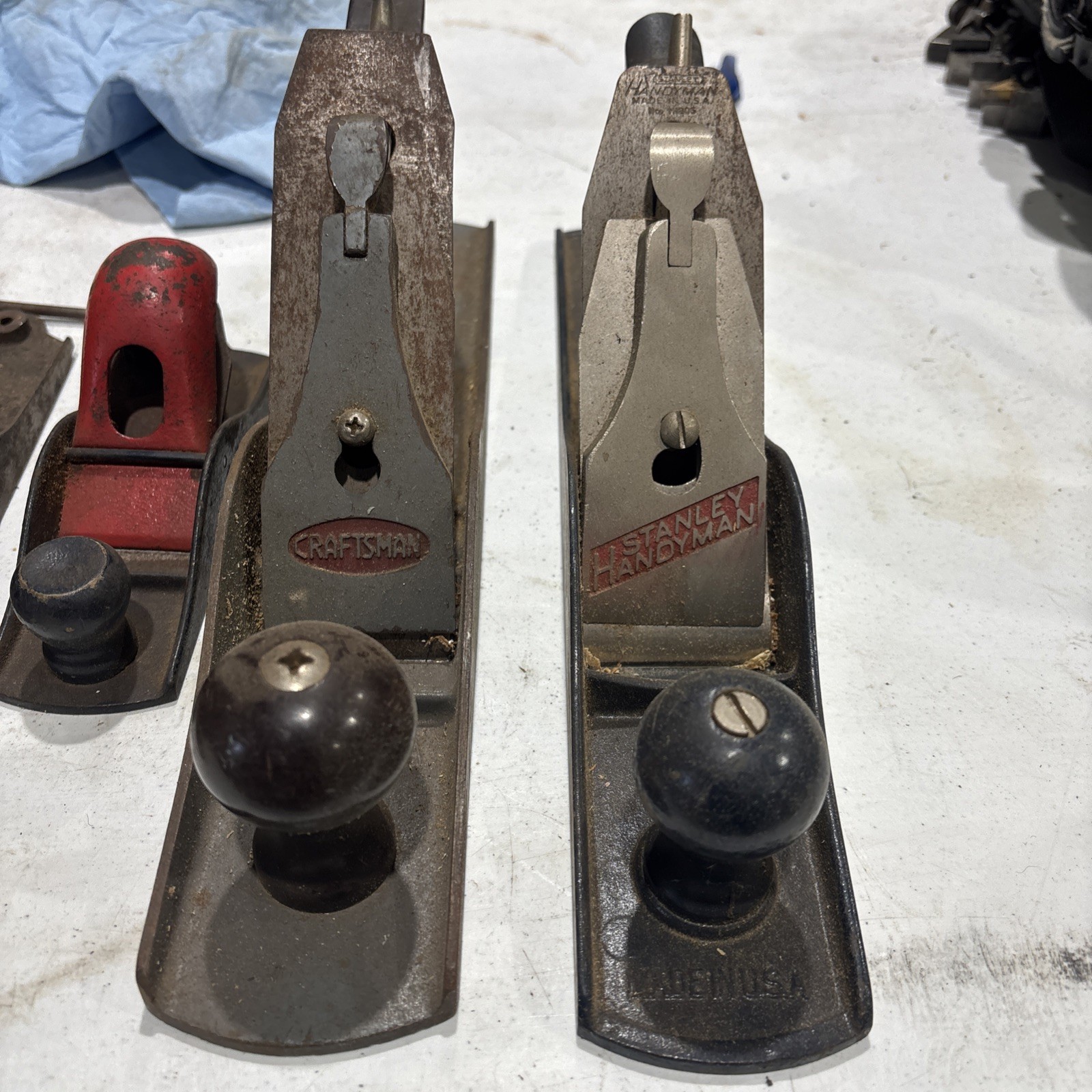 Set of 6: Vintage Hand Plane Wood Planers. Stanley, craftsman, dunlap