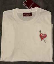 Gucci White Cotton Jersey T Shirt with Heart ...