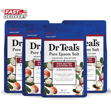 Dr Teal'S Pure Epsom Magnesium Salt Soak, Shea Butter  Almond, 3 Lbs Pack of 4