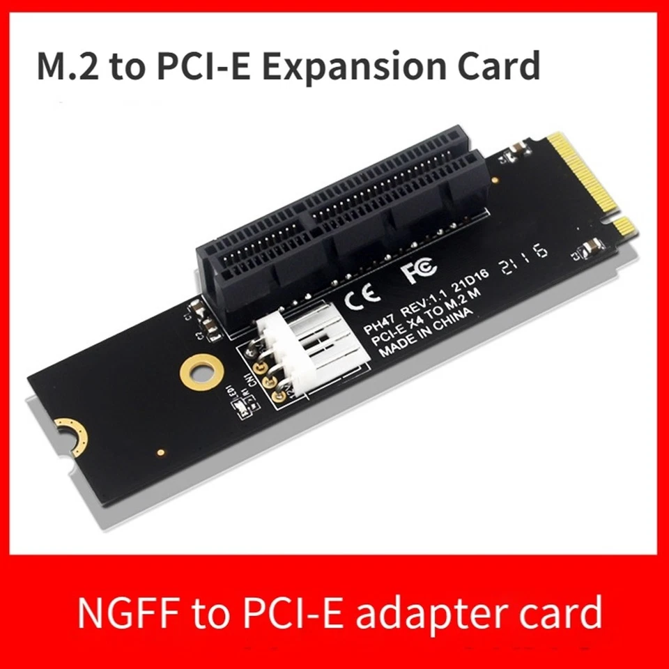 Scheda Riser NGFF M.2 A PCI-e 4X Adattatore M2 M Key A PCIe X4 con Indicato1474 - Imagen 3 de 4