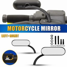 2x New Black Motorcycle Mini Oval Rear View Mirrors AU For Honda Suzuki Kawasaki
