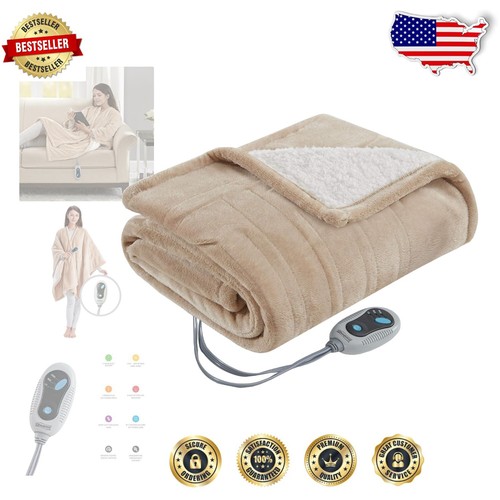 Cozy Heated Electric Poncho Wrap - 3 Heat Levels & UL Certified Safety Features - 第 1/8 張圖片