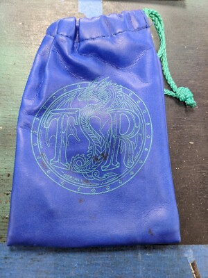TSR Dice Bag Blue W/Aque Ink Dragon Dice Ad&D