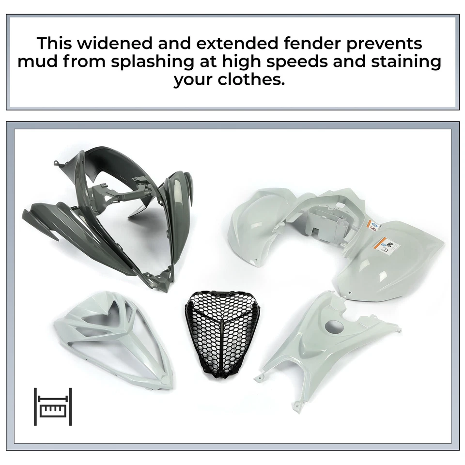 塑料套件车身挡泥板全套灰色适用于 2006 - 2024 年雅马哈猛禽 700 — 第 4/4 张图片