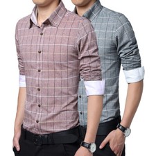 Mens Dress Shirts Long Sleeve Luxury Casual Slim Business Camisas Shirts Tops