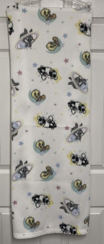 3 Vintage Baby Looney Tunes Tweety Outer Space Bugs Minky Plush Crib Blanket Set - Picture 10 of 24