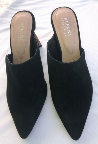 NEW Alfani JUNNEE-Cambodia-Women Black Suede heel Shoes. US SZ-6M. .-7M. - Picture 2 of 11