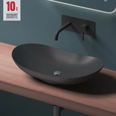 MAI & MAI Waschbecken Schwarz matt keramik Aufsatzwaschbecken Waschtisch Brüssel858 Nano