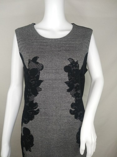 Katherine Barclay Kleid Large Pullover ärmellos Stretch schwarz grau Etuikleid - Bild 2 von 12