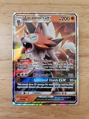 lycanroc gx pokemon card value Lycanroc GX Hyper Rare - 155/147 - Burning Shadows main image 1